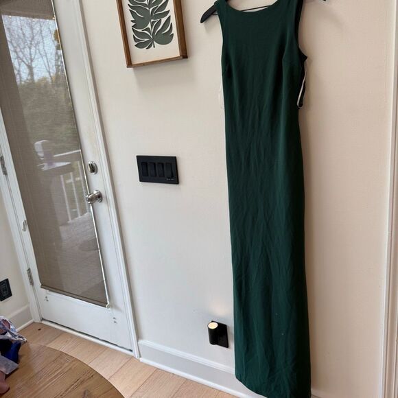 $99 Lulus Love In Your Eyes Hunter Green Knotted Mermaid Maxi Dress size small - Picture 5 of 9